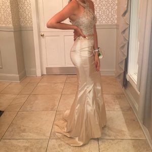 Lord and taylor gold dress Clearance